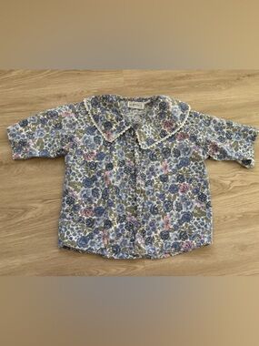 Cotton Vintage Simpatico Floral Peter Pan Collar Blouse